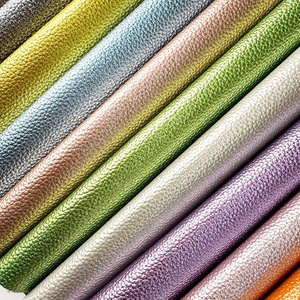 0.9Mm Cổ Điển Kim Loại Pearlescent Vải PU Kim Loại Vải Hạt Kết Cấu Nổi Giả Da Cho Túi Xách Giày - Product Image 2