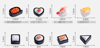 Supplier Gantungan Kunci Resin Makanan Jepang 3D Bentuk Donat Permen Lolipop Flatback, Salmon Sushi, Wine, Ikan, Nasi Kepal, Ramen
