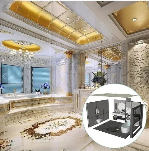 Đúc sẵn phòng tắm Pod Modular phòng tắm với vòi hoa sen gương nội thất tủ với bồn rửa
