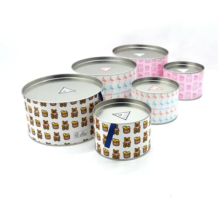 New arrival food grade aluminum foil lid easy tear cover paper tube tea coffee nuts round packaging box