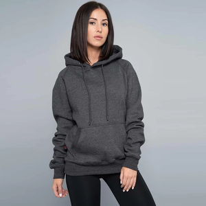Custom Blank Black Men's Knitted Fleece Hoodies Cotton/Polyester Anti-Wrinkle Washed Crew <b>Neck</b> Pullover - Product Image 2