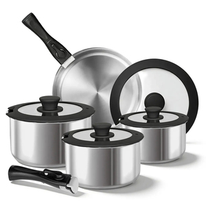 High Quality 6-Piece Ceramic Non-Stick Cooking Pot Oven Safe Dishwasher Safe Glass Cover Bakelite Handle Minimalist <b>Cookware</b> <b>Set</b> - Product Image 1