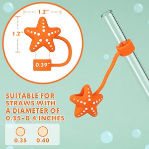 Silicone/PVC Anti-Dust Handmade Straw Toppers for 30oz/40oz Tumblers 0.4 Inch/10mm Fits All Branded <b>Cups</b> (Multi-Design) - Product Image 4