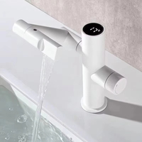 Robinet de lavabo moderne à capteur tactile, en laiton chromé avec cartouche céramique, écran d'affichage numérique, température réglable, poignée unique