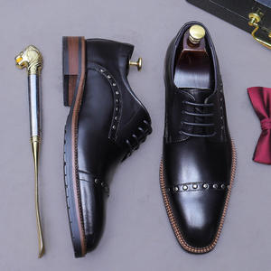 Chaussures en cuir véritable pour hommes de luxe à tige haute, nouveau style 2025, chaussures de ville - Product Image 3