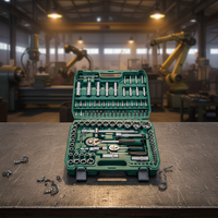 Ensemble d'outils de réparation automobile à main de 108 pièces en acier au chrome-vanadium, clé à cliquet à dégagement rapide, outils à douilles multifonctionnels