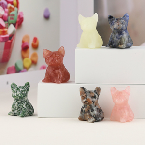 Mini Figurines de bouledogue français en cristal de Quartz, décoration de la maison, cadeau pour enfants - Product Image 4