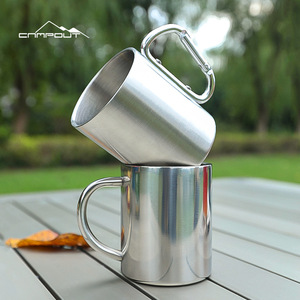 Mug en acier inoxydable Campout 304, léger, pour le camping, tasse à café, vaisselle de plein air, argent - Product Image 2