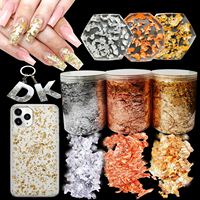 10G/couleur * 3 pots de flocons de feuille d'or ensemble avec argent/or/or Rose pour artisanat/résine/bricolage/dorure Total 30g flocons d'aluminium