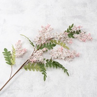 Tanaman Hias Dinding Buatan Bunga Sutra Sophora Japonica Hijau untuk Dekorasi Pintu Lengkung dan Hiasan Dinding