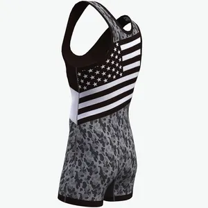 Custom Logo Cool Wholesale Youth Sublimation Printing Pattern Russia Plus Size Men Sublimation Blank Wrestling Singlet