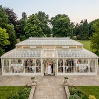 Villa Solarium en Fer Forgé et Verre, Galvanisé à Chaud, Anti-Rouille, Taille Personnalisée, Structure Extérieure