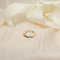 Chef-d'œuvre opulento : Bague éternité cercle complet en or 10K 14K 18K avec diamant de laboratoire, bijoux de mariage personnalisés sur mesure
