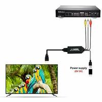 Convertisseur RCA vers HDMI avec câble de charge USB, mini adaptateur AV 3RCA CVBS composite vers HDMI 1080P