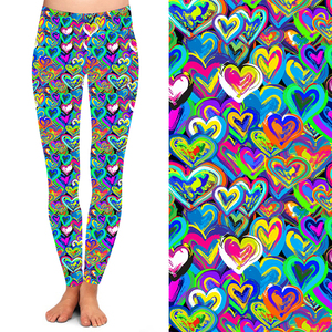 Leggings pour femmes imprimés néon artistiques des années <span class=keywords><strong>80</strong></span>, pantalons extensibles doux comme du beurre, élastiques, vente en gros d'usine, impression personnalisée, tricot - Product Image 5