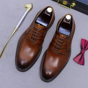 Japanese Style Square Toe Formal Wedding Office <b>Cow</b> Genuine Leather Anti-Slip Breathable Lightweight Comfortable Business Shoes - Product Image 6