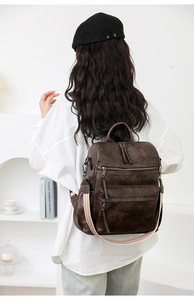 Femmes grande capacité décontracté mode sac à dos sac de messager épaissi PU tissu conception Simple vente directe d'usine pour l'épicerie - Product Image 2