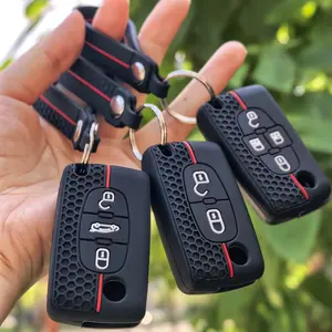 Housse de protection en Silicone pour porte-clés de voiture, pour <span class=keywords><strong>Peugeot</strong></span> 206 308 3008 Expert <span class=keywords><strong>Partner</strong></span> Citroën C3 Pluriel Picasso Berlingo - Product Image 1