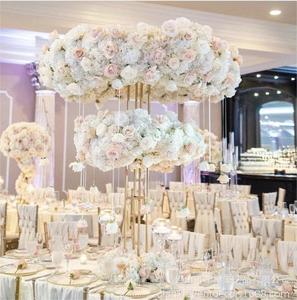 Goud Metalen Bloem Stand Vaas Bruiloft Decoratie Tafel Middelpunt Gouden Bloem Display Rek Metalen Boog Bruiloft Evenement Onderdeel Decor - Product Image 1