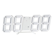 Jam Alarm Digital Termometer Plastik 3DLED - Jam Alarm Pintar Modern dengan Lampu Malam - Lampu USB Plug-in untuk Meja/Desktop