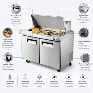 Comptoir Réfrigéré Commercial pour Salades et Buffets, Faible Niveau Sonore, Idéal pour Cafés, Délires et Présentation d'Aliments Froids - Product Image 4