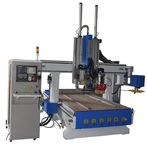 Tête de forage ennuyeuse 5 + 4 de qualité supérieure Chine CNC Machine de nidification conception de porte en bois faisant ATC bois CNC routeur prix