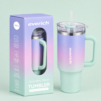 Mug isotherme personnalisé en acier inoxydable de 40 oz, tasse à bière à double paroi avec poignée et paille, logo gravé au laser