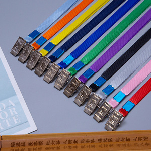 Bán Buôn Thả Dài Dây Buộc 1Cm Rộng Trống Đồng Bằng Dây Buộc Đầy Màu Sắc Với Kim Loại Clip Cá Nhân Dây Buộc Số Lượng Lớn - Product Image 4