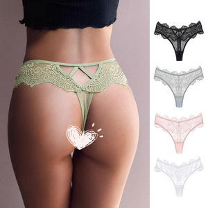 Tanga Sexy con Diseño Hueco para Mujer, Estilo Europeo y Americano 2025, Tanga de Talle Bajo con Encaje, Flores y Malla, Efecto Levanta Glúteos, Diseño Transparente, ODM, Logotipo Personalizable - Product Image 2