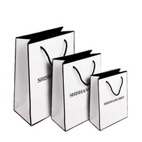 Sacs de shopping en papier personnalisés de luxe, imprimés avec un design de marque, pour vêtements et chaussures, sacs de shopping réutilisables personnalisés en gros