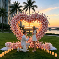 Arco de Flores de Rosas Rojas de Seda Realistas de Alta Simulación, Fondo para Decoración de Bodas, Propuesta de Matrimonio, Día de San Valentín y Fiestas