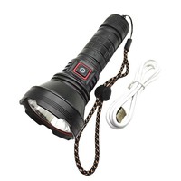 Lampe torche LED laser blanche portable BT90, haute puissance, télescopique, en aluminium, rechargeable, 50 W, pour le camping et la recherche