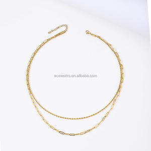 Chaînes <span class=keywords><strong>en</strong></span> acier inoxydable <span class=keywords><strong>en</strong></span> vrac |   Chaîne <span class=keywords><strong>en</strong></span> acier inoxydable plaqué or 18 carats PVD, hypoallergénique, imperméable, sans ternissement, pour la fabrication <span class=keywords><strong>de</strong></span> bijoux - Product Image 6