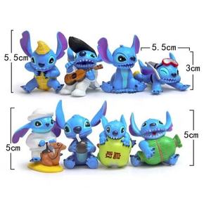 El más nuevo Mini tamaño 8 piezas por juego 3,5-6Cm dibujos animados <span class=keywords><strong>Lilo</strong></span> & Doll Sticheds Stich Anime figura PVC juguete para coche Deco - Product Image 1