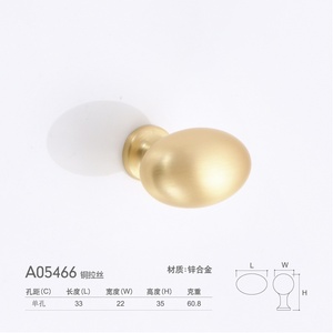 Morandi Color Series Modern Zinc Alloy Oval Pigeon Egg Cabinet <b>Drawer</b> Single-Hole Handle for <b>Small</b> Kitchen Hotel Wardrobe - Product Image 6