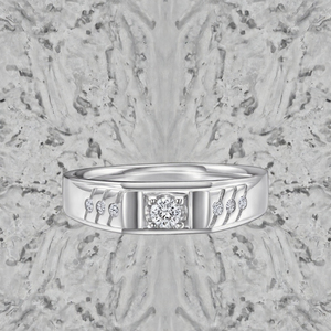 Wholesale <b>Men</b>’s Brass Rhodium Plated Round Cut Cubic Zirconia Wide Band Wedding <b>Ring</b> Luxury Fashion Jewelry Gift - Product Image 2