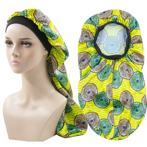 Bonnet en satin élastique extra long de luxe pour femme, grande taille, soyeux, pour la douche, le sommeil, le sport, le cyclisme, la plage, le quotidien et les fêtes - Product Image 3
