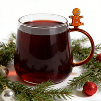 Tasses en verre borosilicate à paroi simple sur le thème de Noël, motifs de dessins animés, poignées personnalisables, festives, 420 ml, résistantes à la chaleur