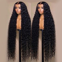 Peluca frontal de encaje HD de 40 pulgadas con densidad 250, cabello humano virgen brasileño, onda profunda, liso rizado, rizo Jerry, onda natural, 13x4