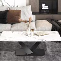 Table d'appoint carrée moderne en marbre, style luxe léger, durable, pour salon et petit appartement
