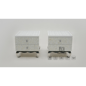 High End <b>White</b> Marble Top Nightstand Wooden Bedroom Drawers Storage Square Nightstand With Metal Leg Bedroom Drawer Cabinet - Product Image 5