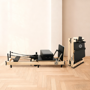 Cama Reformer Plegable de Madera Portátil para Uso Doméstico, Equipo de Fitness FZ005, Cama Reformer de Madera Ajustable y Portátil - Product Image 4