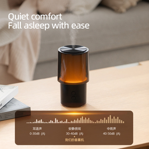 Tinh dầu khuếch tán hương thơm 3 màu ánh sáng ban đêm 2 chế độ sương mù yên tĩnh 30dB Máy tính để bàn cầm tay tạo độ ẩm điện Thân thiện với môi trường lớn - Product Image 4