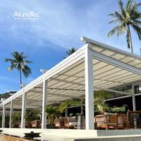 Pergola rétractable pour piscine AlunoTec, design unique, toit rétractable, pare-soleil en PVC