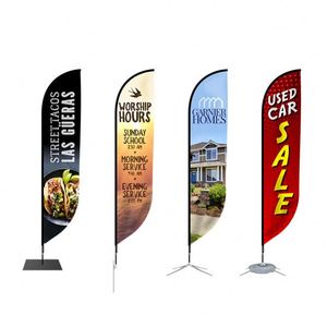 Promotion Custom Printed Outdoor Flying Banner Advertising Knife Type Rectangular Pennant Flag Bali Bow Beach Flag Corss Base - Product Image 4