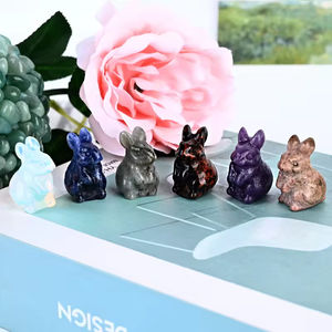 Venta al por Mayor de Tallados de Conejos en Cristal Natural, Tallados a Mano, Artesanías de Piedra de Alta Calidad para Decoración del Hogar, Regalos de Pascua - Product Image 5