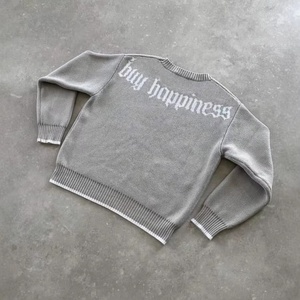 Maglione da <span class=keywords><strong>Uomo</strong></span> Personalizzato con Logo del Produttore, Design OEM, Collo Tondo, Vestibilità Ampia, Manica Lunga, Pullover Invernale Lavorato a Maglia - Product Image 5