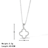 Collier Trèfle à Quatre Feuilles en Acier Inoxydable 316L Plaqué Or avec Zirconiums CZ, Vente en Gros, Bijoux de Luxe Tendance pour Femme, Idéal pour les Fêtes