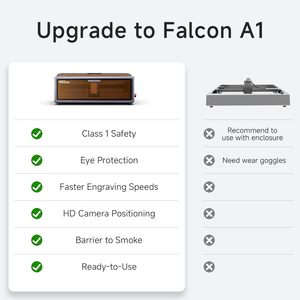 Graveur laser Creality Falcon A1 10W, découpeur encastré 15x12 pouces avec assistance pneumatique, positionnement par caméra HD - Product Image 3