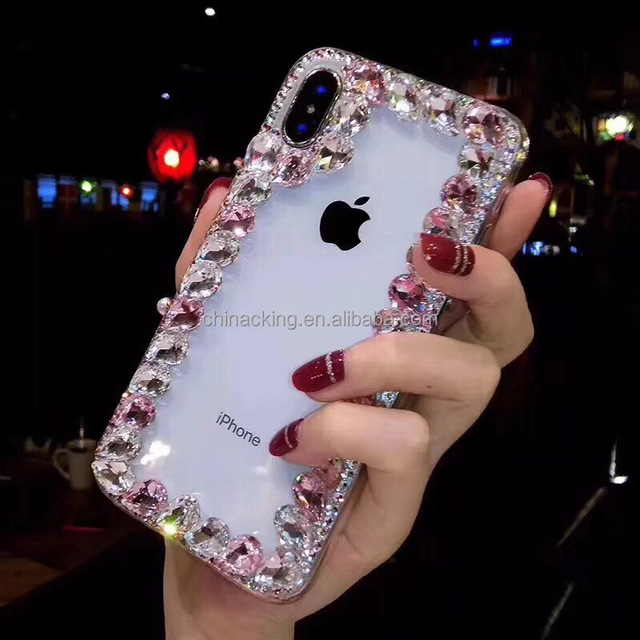 Luxury Gem Rhinestone Phone Case for iPhone 11 12 13 14 15 16 Pro Max X XS MAX XR Bling Diamond Phone Cover 7 8 PLUS